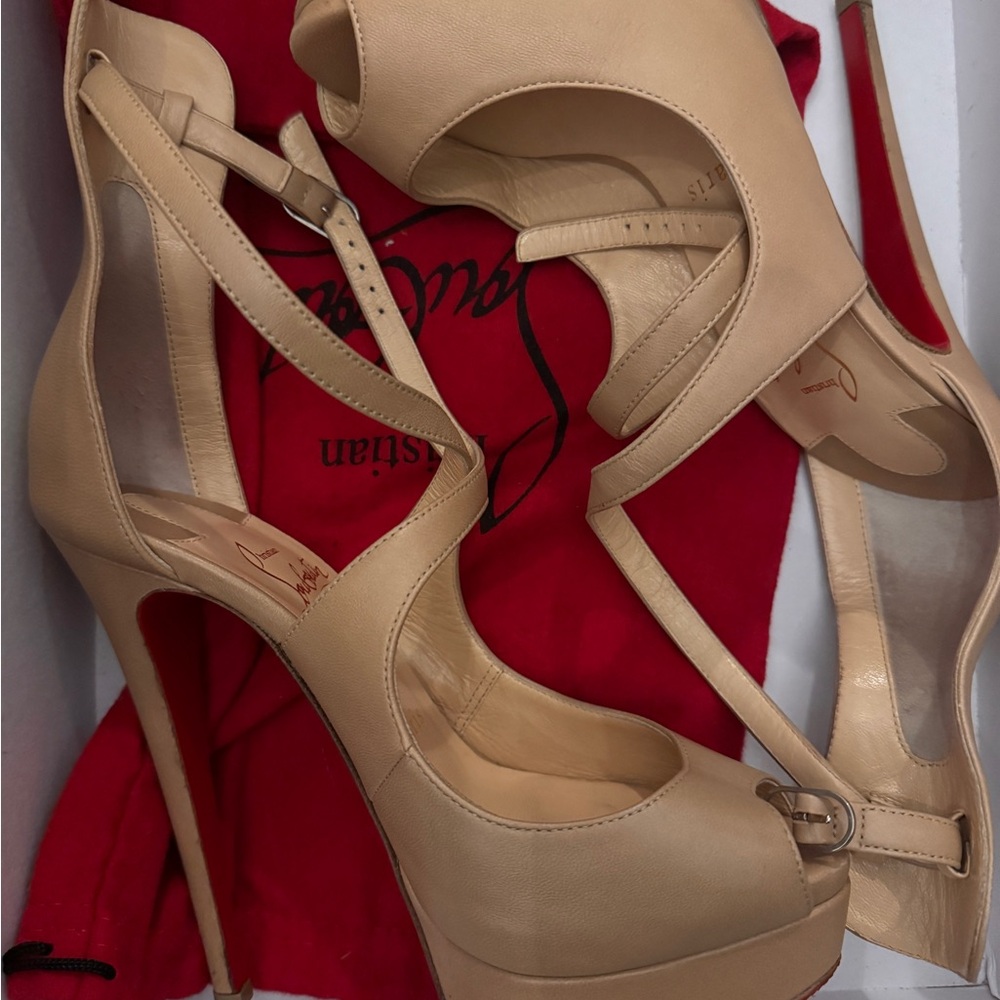 Christian Louboutin Nude Platform Heels